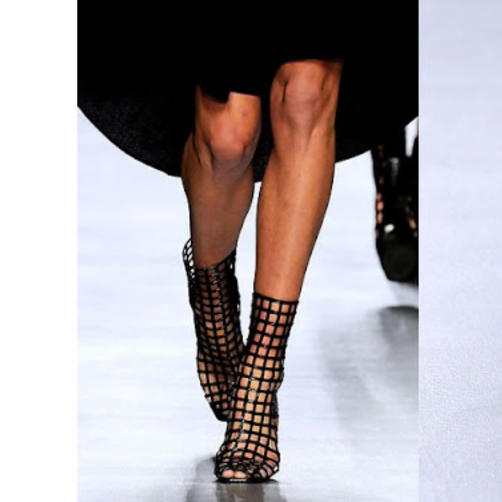 YSL Saint Laurent 2009 Mesh Cage Sandal Pumps 38 - Picture 1 of 6